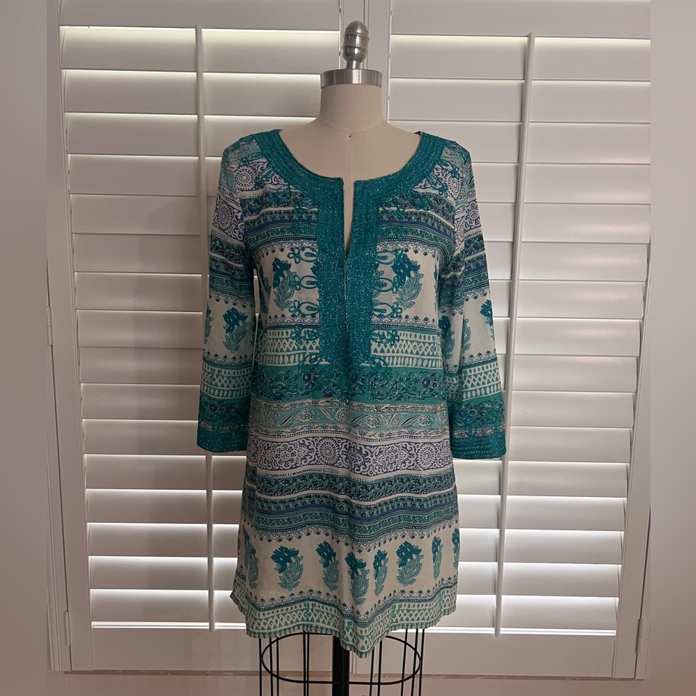 Calypso St. Barth Turquoise Tunic size Small
